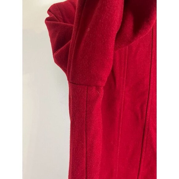 White Stag Jacket Women L Red Wool Peacoat Festive Christmas Retro Western 80s - Picture 9 of 13